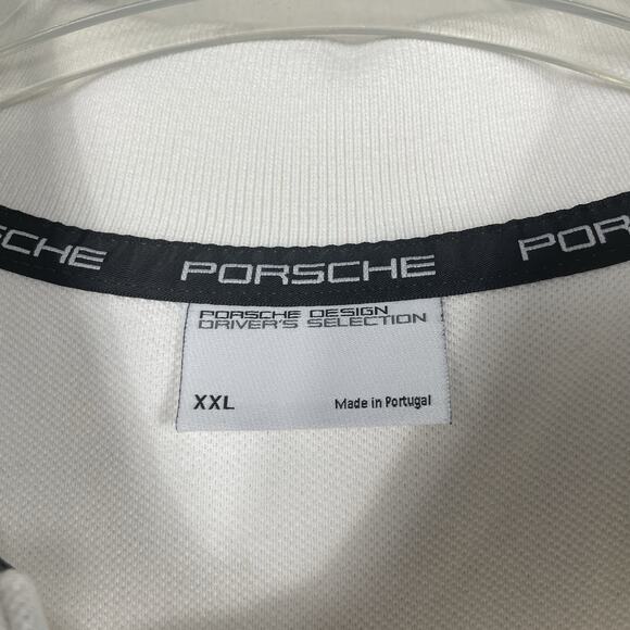 Porsche Drivers Selection Polo Shirt Mens 2XL XXL White Preppy Luxury Car Racing - Picture 3 of 10